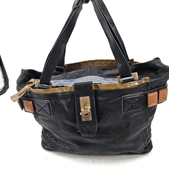 Chloe Audra Black Leather Purse Handbag Purse Shoulder Bag - Picture 16 of 16